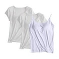 thumbnail image 1 of Posijego 3 Pack Pajama Tops for Women Plain Short Sleeve T Shirts Soft Comfy Sleep Shirts Loungewear, 1 of 2