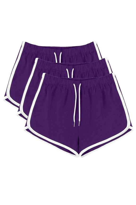 3 Pack Shorts for Women Drawstring Elastic Waist Yoga Shorts Lounge Pajama Shorts Plus Size
