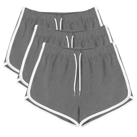 Posijego 3 Pack Shorts for Women Drawstring Elastic Waist Yoga Shorts Lounge Pajama Shorts Plus Size
