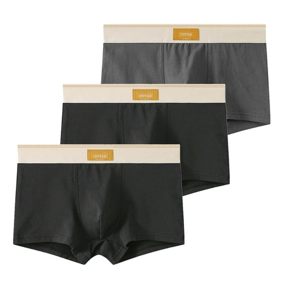 Posijego 3 Pack Underwear for Men Breathable Comfortable Mid Waist Stretch Cotton Underpants for Men