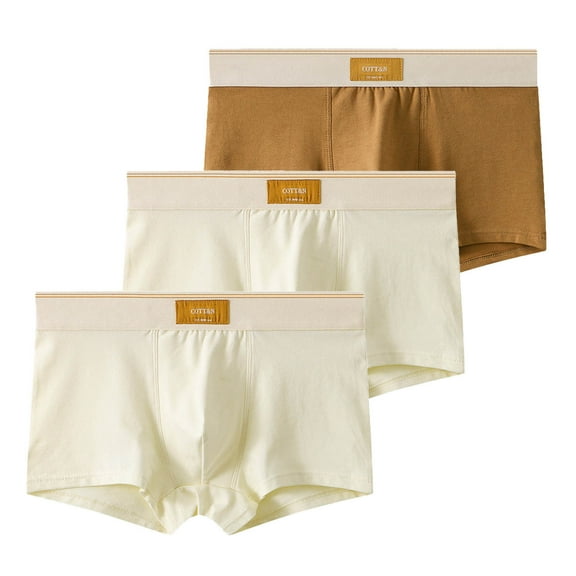 Posijego 3 Pack Underwear for Men Breathable Comfortable Mid Waist Stretch Cotton Underpants for Men