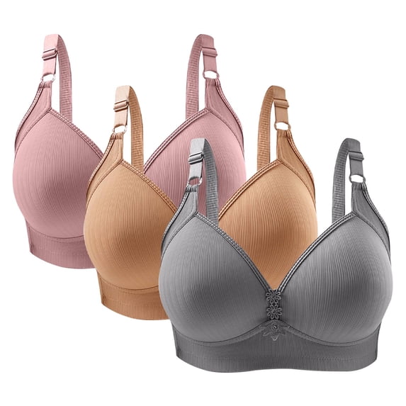 Posijego 3 Pack Wireless Bras for Women No Underwire Breathable Everyday Bra Comfort Wirefree Bra Full Coverage