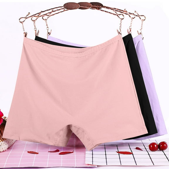 Posijego 3 Pack Women's Cotton Boyshorts Panties Plus Size Full Coverage Boxer Briefs for Women