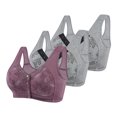 thumbnail image 1 of Posijego 3 Pack Womens Front Closure Bra Plus Size Wireless Everyday Bra No Underwire Full Coverage Bra for Women, 1 of 3