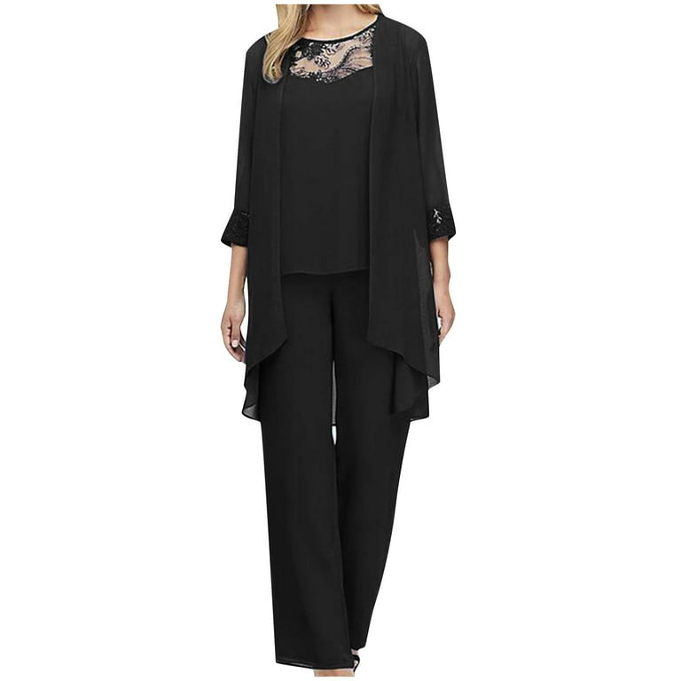 3 piece mother of the bride outfits plus size hot sale