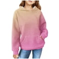 thumbnail image 1 of Posijego 4-11T Girls Boys Sweatshirt with Hooded Kids Solid Color Hoodie Pocket Pullover Tops Child Clothes, 1 of 4