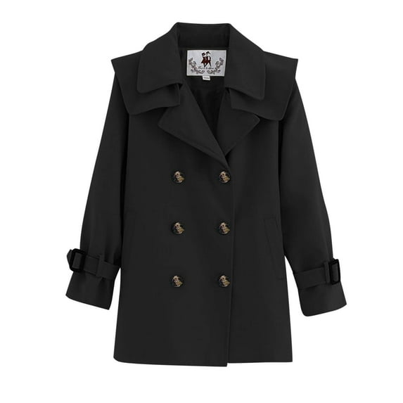 Posijego 4-15 Years Girls Dress Coat Double Breasted Trench Coats Little Girl Notch Lapel Outerwear Fall Winter Jacket
