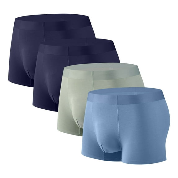 Posijego 4 Pack Men's Underwear Breathable Boxer Briefs Quick Dry Athletic Workout Boxers Seamless Underpants