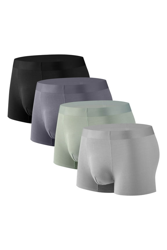 4 Pack Men's Underwear Breathable Boxer Briefs Quick Dry Athletic Workout Boxers Seamless Underpants