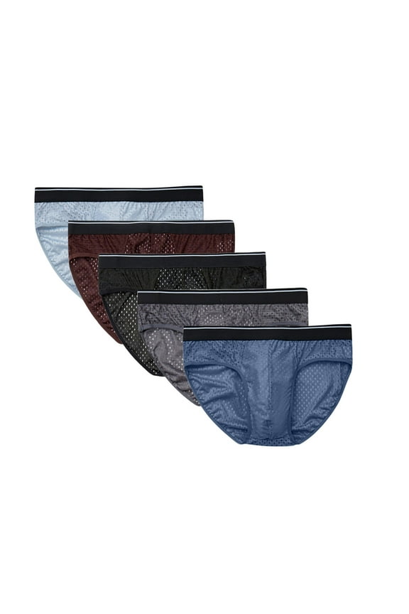 5 Pack Bikini Briefs for Men Big and Tall Breathable Stretch Lightweight Underwear for Men