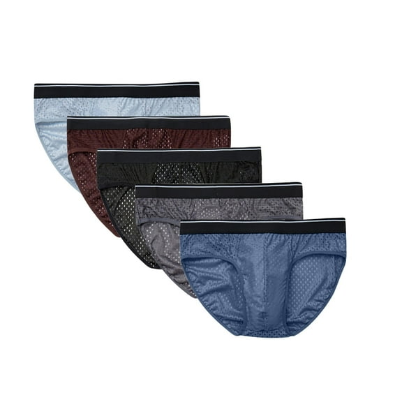 Posijego 5 Pack Bikini Briefs for Men Big and Tall Breathable Stretch Lightweight Underwear for Men