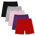 thumbnail image 1 of Posijego 5 Pack Girls Biker Shorts High Waist Cotton Shorts for Under Dress Athletic Dance Shorts Solid Color, 1 of 7