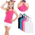 thumbnail image 1 of Posijego 5 Pack Multicolor Tank Tops for Girls Cotton Camisole Tops Summer Basic Camis Dance Undershirts, 1 of 9