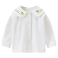 thumbnail image 1 of Posijego 6M-4T Toddler Baby Girls Long Sleeve Collared Shirts Button down Blouses Little Girl Cute Tops, 1 of 6