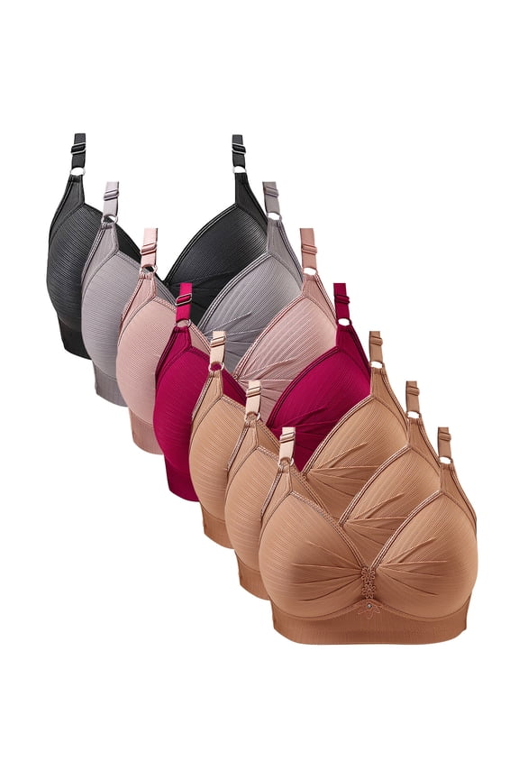 7 Pack Bra for Women Plus Size Everyday Bras Full Coverage Wireless Breathable Ladies Comfort Bras
