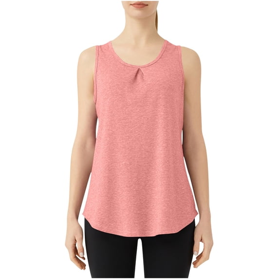 Posijego Athletic Tank Tops for Women Crew Neck Workout Shirts Sleeveless Lightweight Casual Breathable Summer Tees