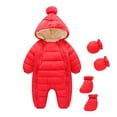 thumbnail image 1 of Posijego Baby Boy Girl Winter Snowsuit Coat Romper Toddler Hooded Zipper Quilted Jumpsuit Kids Warm Outfit, 1 of 1