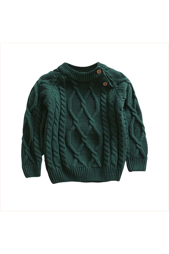 Baby Boys Girls Cable Knit Sweaters Kids Long Sleeve Pullover Fall Winter Warm Sweater Tops