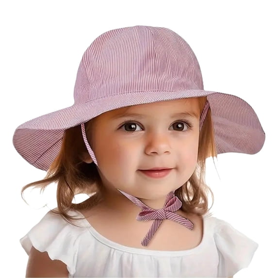 Posijego Baby Boys Girls Hat Wide Brim Striped Sun Hat Toddler Kids Beach Vacation Outdoor Sun Protection Hat