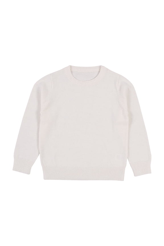 Baby Boys Girls Sweater Round Neck Long Sleeve Knit Tops Kids Pullover Sweaters Solid Color