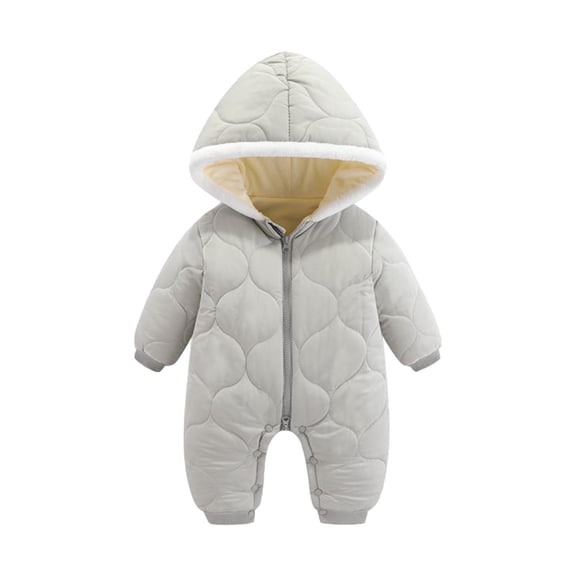 Posijego Baby Girl Boy Snowsuit Jumpsuit Cute Toddler Winter Clothes Solid Color Warm Puffer Jumpsuit