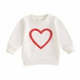 thumbnail image 1 of Posijego Baby Girls Cotton Sweatshirt Tops Heart Pattern Pullover Crew Neck Sweat Shirts for Toddler Girls, 1 of 4