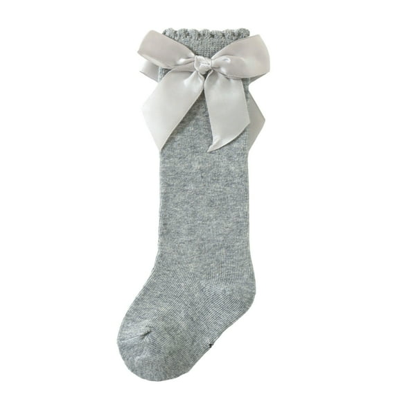 Posijego Baby Girls Knee High Socks Infant Girls Cotton Stockings with Bow Ruffle Long Tube Socks for Toddler Girls