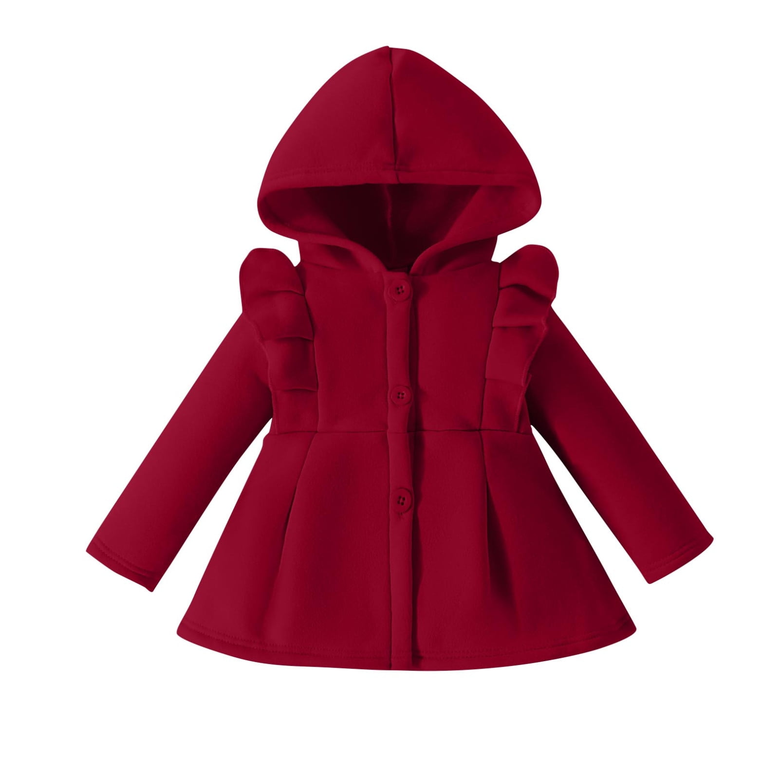 Posijego Baby Toddler Girls Dress Coat Ruffle Long Sleeve Button Trench ...