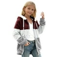 thumbnail image 1 of Posijego Big Boys Girls Fleece Coat Zip up Long Sleeve Hooded Warm Fuzzy Outerwear Jackets with Pockets, 1 of 6