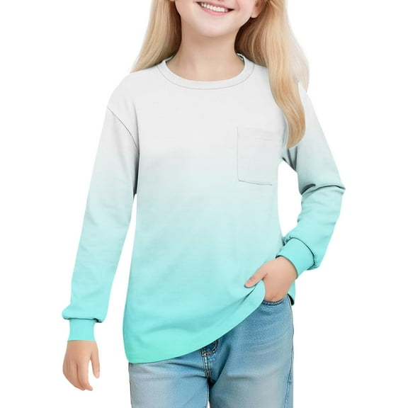 Posijego Big Boys and Girls Pocket T-Shirts Long Sleeve Shirts Basic Layer Tee Casual Loose Pullover Shirts