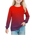 thumbnail image 1 of Posijego Big Boys and Girls Pocket T-Shirts Long Sleeve Shirts Basic Layer Tee Casual Loose Pullover Shirts, 1 of 8