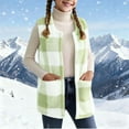 thumbnail image 1 of Posijego Big Girls Fleece Vest Jacket Plaid Fuzzy Sleeveless Outerwear Vest Girls Open Front with Pockets, 1 of 9