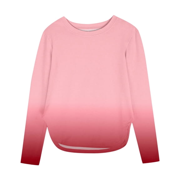 Posijego Big Girls Graphic T-Shirts Long Sleeve Shirts Crew Neck Casual Basic Tee Loose Shirts Girls Tops