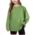 thumbnail image 1 of Posijego Big Girls Long Sleeve Shirts for Kids Boys Classic T-Shirts Spring Casual Loose Basic Tees Athletic Tops, 1 of 9