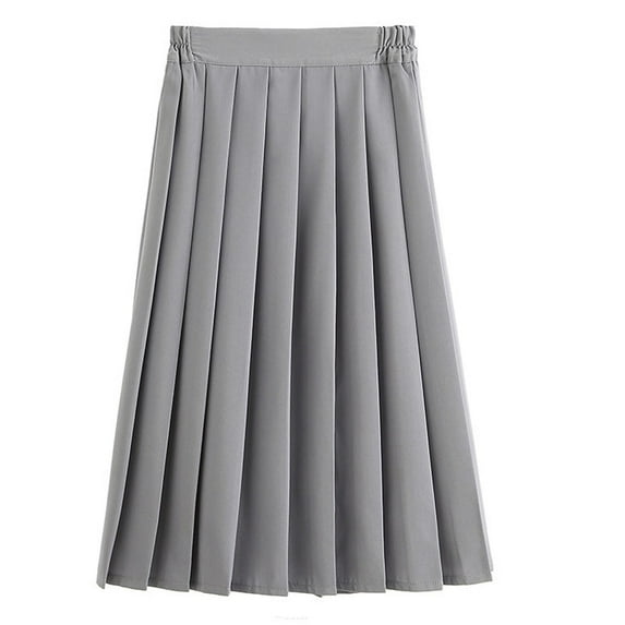 Posijego Big Girls Pleated Maxi Skirts School Uniforms Elastic High Waist A-Line Long Skirts Size 11-18 Years