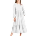 thumbnail image 1 of Posijego Big Girls Tiered Maxi Dresses Spring Long Sleeve Flowy Tiered Dress Casual Fall Dresses with Pockets, 1 of 6