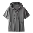 thumbnail image 1 of Posijego Big & Tall Hoodie for Men Summer Short Sleeve Hooded Tops Lightweight Athletic Pullover T-Shirts with Pockets, 1 of 5
