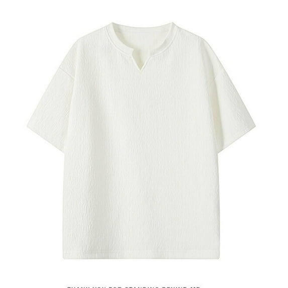 Posijego Big and Tall Shirts for Men V Neck Short Sleeve T-Shirts Men's Solid Color Casual Summer Shirt M-5XL