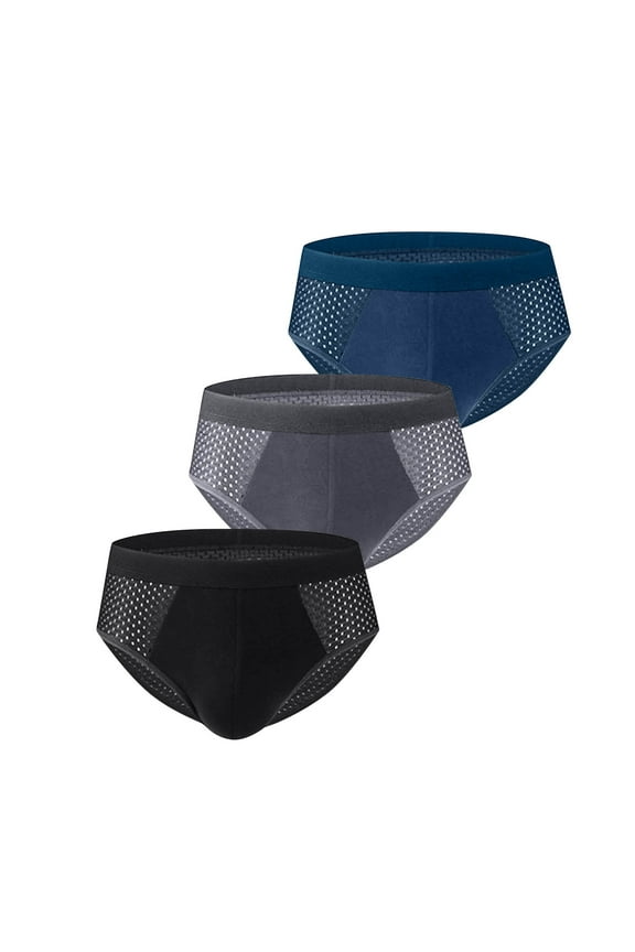 Bikini Underwear 3 Pack of Men Low Rise Sports Workout Briefs Breathable Comfort Underpants