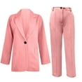 thumbnail image 1 of Posijego Blazer Set for Women 2 Piece Outfit Oversized Business Open Front Blazer Wide Leg Pants Fashion Office Suit, 1 of 6