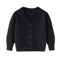 thumbnail image 1 of Posijego Boys Cardigan Sweaters Uniform Open Front Long Sleeve V Neck Button down Knit Cardigan Jackets, 1 of 6