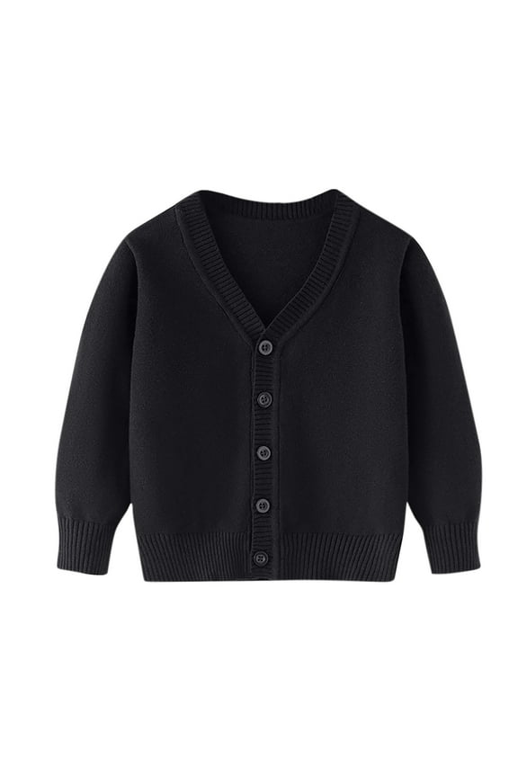 Boys Cardigan Sweaters Uniform Open Front Long Sleeve V Neck Button down Knit Cardigan Jackets