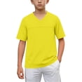 thumbnail image 1 of Posijego Boys Girls Athletic Tops V Neck Short Sleeve Mesh Breathable T-Shirts Quick Dry Running Sports Tees 3-15 Years, 1 of 8