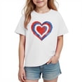 thumbnail image 1 of Posijego Boys Girls Cotton T-Shirts Heart Printed Short Sleeve Tops for Kids Valentine's Day Shirts Loose Casual Tees, 1 of 9