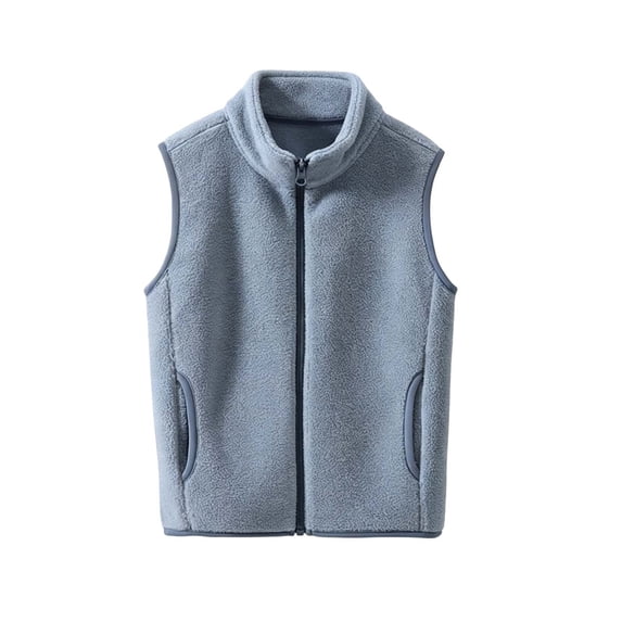 Posijego Boys Girls Fleece Vest Coats Zip up Vests Fuzzy Casual Sleeveless Jacket Kids Fall Winter Outerwear Vests