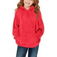 thumbnail image 1 of Posijego Boys Girls Sherpa Fleece Hoodie Fuzzy Sweatshirt Soft Plush Pullover Warm Sweatshirts with Pockets, 1 of 9