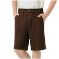 thumbnail image 1 of Posijego Boys Girls Shorts School Uniform Short Pants High Waist Solid Color Casual Shorts with Pockets, 1 of 7