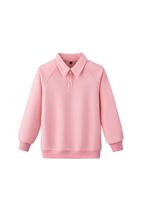 Boys Girls Spring Tops School Uniform Shirts Collared Long Sleeve Golf Shirts Casual Blouses