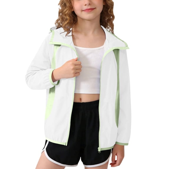 Posijego Boys Girls Sun Protection Jackets Zip up Hooded Outerwear Outdoor Hiking Fishing Lightweight Coats with Pockets
