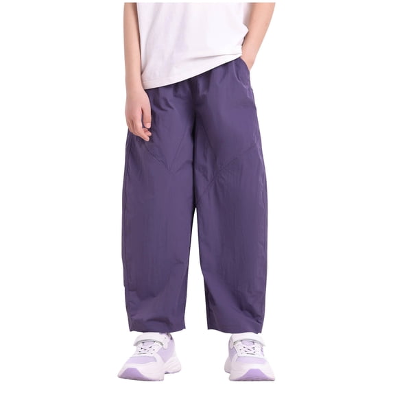 Posijego Boys Girls Sun Protection Pants Wide Leg Lightweight High Waisted Casual Athletic Pants Outdoor Hiking with Pockets